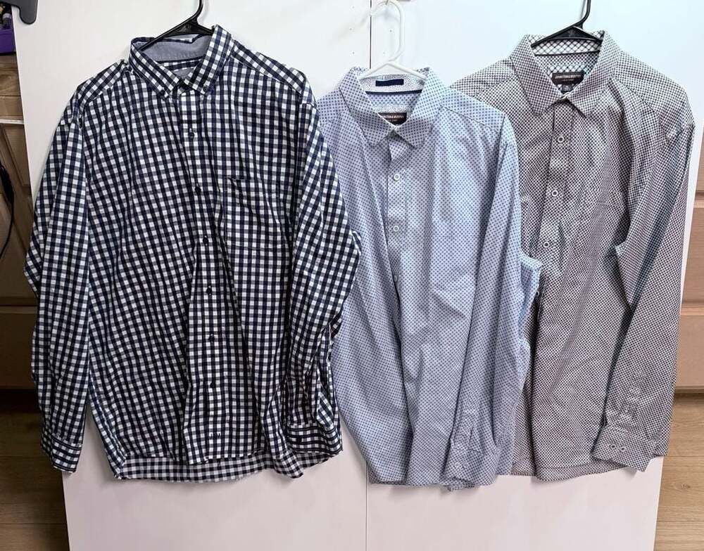 Lot of 3 Johnston & Murphy Men's Long Sleeve Button Down Shirts Size XL